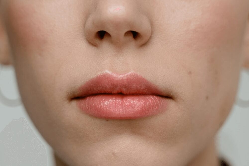 Close up shot of woman lips